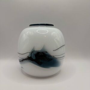 Vintage Holmegaard Denmark Atlantis Art Glass Signed by Michael Bang & HC. 6x6”